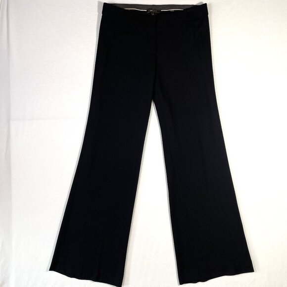 BCBG Christine Wide Leg Trousers Size 10 Black Wool Blend Lightweight Flowy - Picture 2 of 16